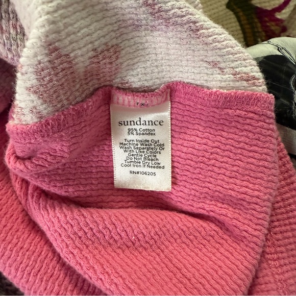 Sundance Bayberry Thermal Top Floral Pink Size Medium - Picture 6 of 6